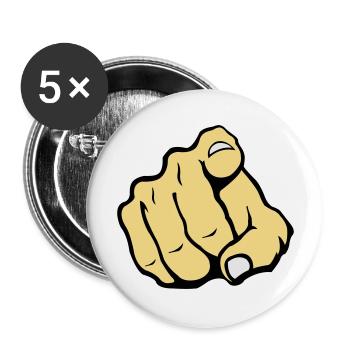 hand_you_2 - Buttons groß 56 mm (5er Pack) - Weiß - Vorne