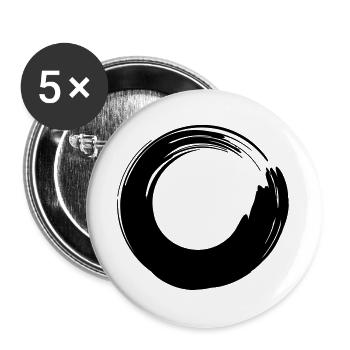 Pinselstrich-Kreis - Buttons groß 56 mm (5er Pack) - Weiß - Vorne