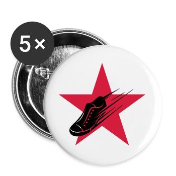 Laufen / Running / Jogging / Joggen / Marathon - Buttons groß 56 mm (5er Pack) - Weiß - Vorne