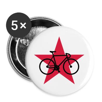 Cyclisme / Cycliste / Vélo / VTT / BMX - Lot de 5 grands badges (56 mm) - blanc - Devant