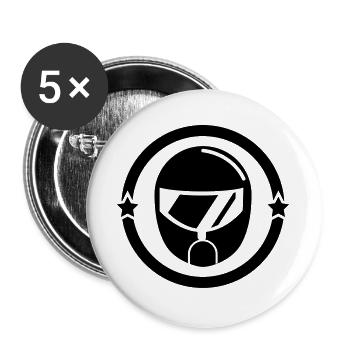 Go-Kart / Karting / Kart / Fahrer - Buttons groß 56 mm (5er Pack) - Weiß - Vorne