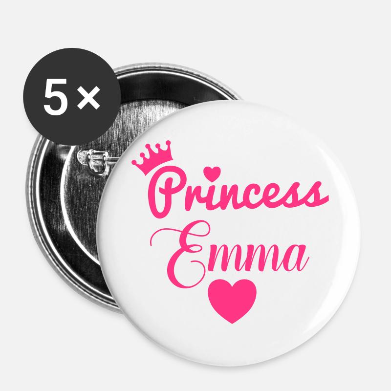 Princess Emma - Buttons large 2.2''/56 mm (5-pack) - white