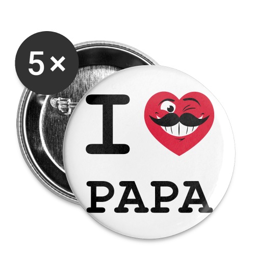 i_love_papa - Lot de 5 grands badges (56 mm)