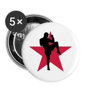 Kickboxing / Kickboxer / Kick Boxing / Kick Boxer - Buttons large 2.2''/56 mm (5-pack) - white - Front