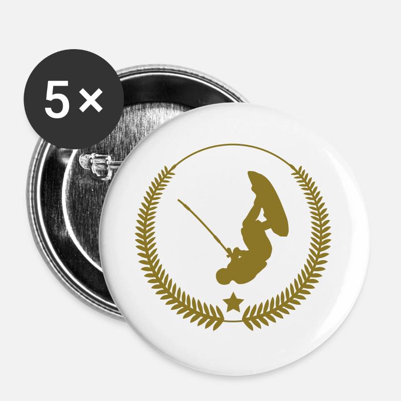 Kiteboarding Kitesurfing Kitesurf Kitesurfer Kiter - Buttons large 2.2''/56 mm (5-pack) - white