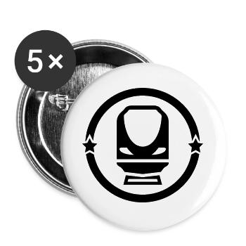 Railway Railwayman Cheminot Train Eisenbahn - Buttons large 2.2''/56 mm (5-pack) - white - Front
