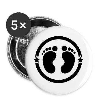 Childminder Nanny Baby Kindermädchen Nourrice - Buttons large 2.2''/56 mm (5-pack) - white - Front