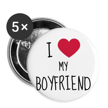 Love Girlfriend Boyfriend Liebe Amour Wedding - Buttons large 2.2''/56 mm (5-pack) - white - Front