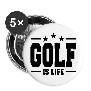 golf is life 1 - Buttons groß 56 mm (5er Pack) - Weiß - Vorne
