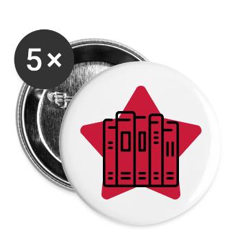 Bibliothek / Bibliothekar / Arbeit / Job - Buttons groß 56 mm (5er Pack) - Weiß - Vorne
