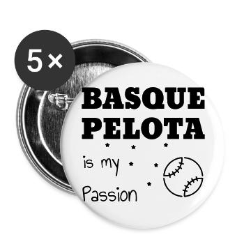 Baskische Pelota Pelotari Sport Sportler - Buttons groß 56 mm (5er Pack) - Weiß - Vorne