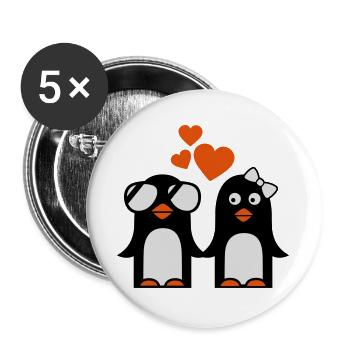 pinguine liebe valentinstag - Buttons groß 56 mm (5er Pack) - Weiß - Vorne