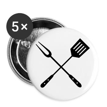 Ustensiles de barbecue - Lot de 5 grands badges (56 mm) - blanc - Devant