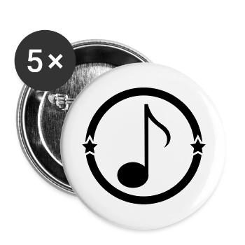 Musik / Musiker / Music / Musician - Buttons groß 56 mm (5er Pack) - Weiß - Vorne