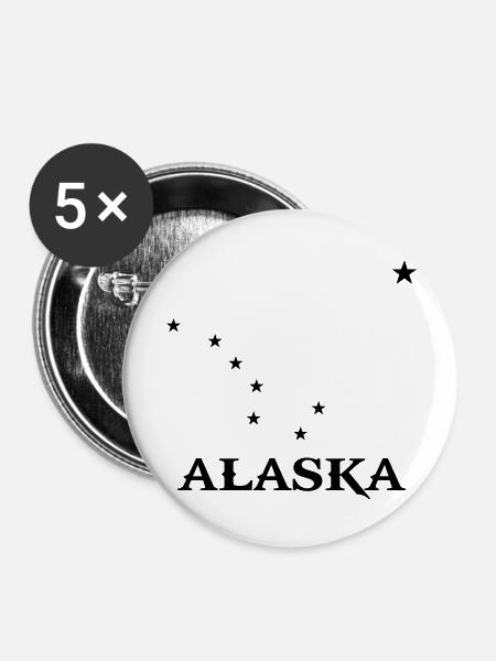 Alaska Stern - Buttons groß 56 mm (5er Pack) - Weiß