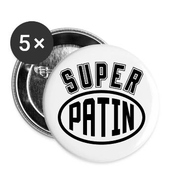 Patin / Pate / Patentochter / Patensohn - Buttons groß 56 mm (5er Pack) - Weiß - Vorne