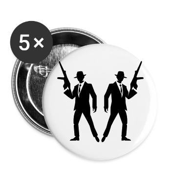 gangster_02 - Buttons groß 56 mm (5er Pack) - Weiß - Vorne