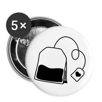clipart tee-sachet - Lot de 5 grands badges (56 mm) - blanc - Devant