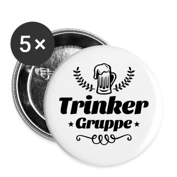 trinker gruppe bier - Buttons groß 56 mm (5er Pack) - Weiß - Vorne