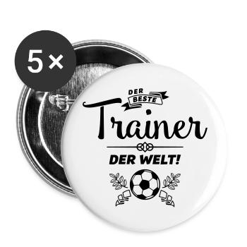 der beste trainer - Buttons groß 56 mm (5er Pack) - Weiß - Vorne