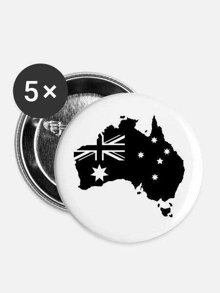 australia map design - Buttons groß 56 mm (5er Pack) - Weiß