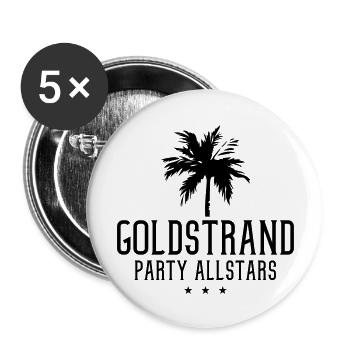 goldstrand party allstars - Buttons groß 56 mm (5er Pack) - Weiß - Vorne