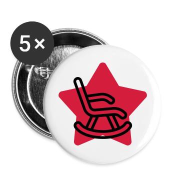 Ruhestand / Rentner / Rentnerin / Rente - Buttons groß 56 mm (5er Pack) - Weiß - Vorne