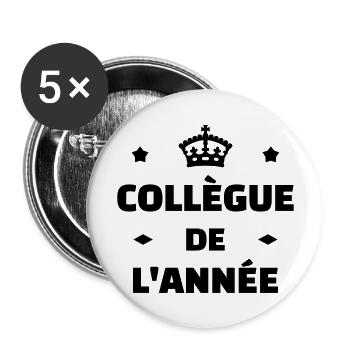 Kollegen / Kollegin / Unternehmen / Büro - Buttons groß 56 mm (5er Pack) - Weiß - Vorne
