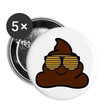 coole_kacke_02 - Buttons groß 56 mm (5er Pack) - Weiß - Vorne