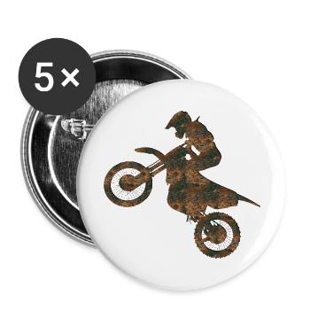 Rost Motocross - Buttons groß 56 mm (5er Pack) - Weiß - Vorne