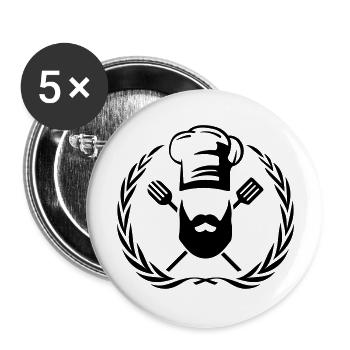 cook design beard - Buttons groß 56 mm (5er Pack) - Weiß - Vorne