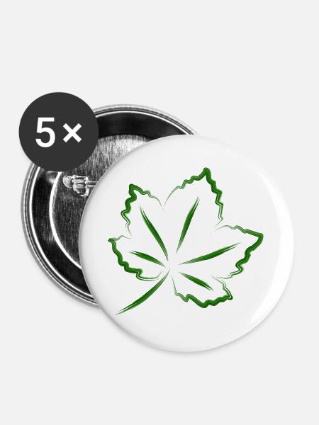 Dekoratives Blatt - Buttons groß 56 mm (5er Pack) - Weiß