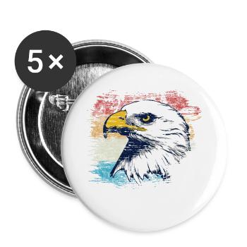 Adler - Buttons groß 56 mm (5er Pack) - Weiß - Vorne