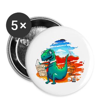 Autodidacteolosaurus - Lot de 5 grands badges (56 mm) - blanc - Devant