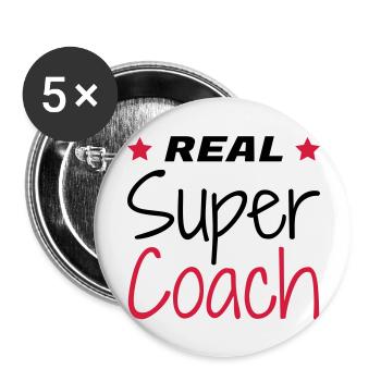 Coach Coaching Trainer Sport Entraineur Team - Buttons large 2.2''/56 mm (5-pack) - white - Front