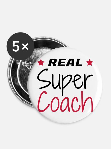 Coach / Coaching / Trainer / Sport - Buttons groß 56 mm (5er Pack) - Weiß