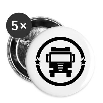 Trucker LKW Fahrer Routier Truck Camion Transport - Buttons large 2.2''/56 mm (5-pack) - white - Front