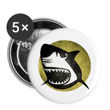 Requin Vintage - Lot de 5 grands badges (56 mm) - blanc - Devant
