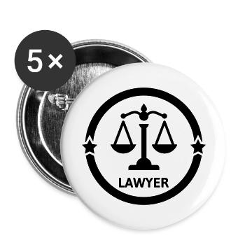 Lawyer Avocat Anwalt Barrister Justice Law - Buttons large 2.2''/56 mm (5-pack) - white - Front