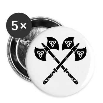 wikinger_aexte_01 - Buttons groß 56 mm (5er Pack) - Weiß - Vorne