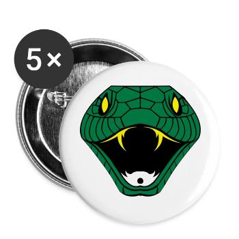 snake_002 - Lot de 5 grands badges (56 mm) - blanc - Devant