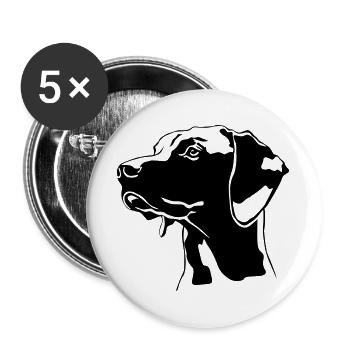 Magyar Vizsla Kopf - Buttons groß 56 mm (5er Pack) - Weiß - Vorne
