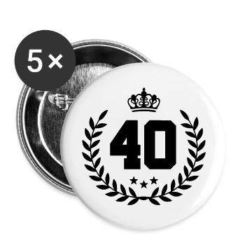 40 kranz - Buttons groß 56 mm (5er Pack) - Weiß - Vorne