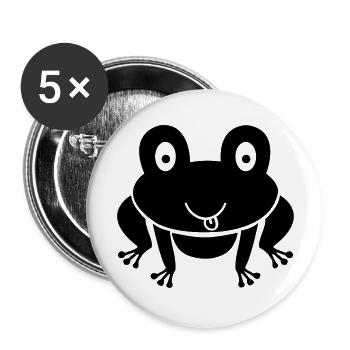 frosch_01 - Buttons groß 56 mm (5er Pack) - Weiß - Vorne