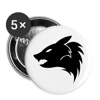 wolf - Buttons groß 56 mm (5er Pack) - Weiß - Vorne