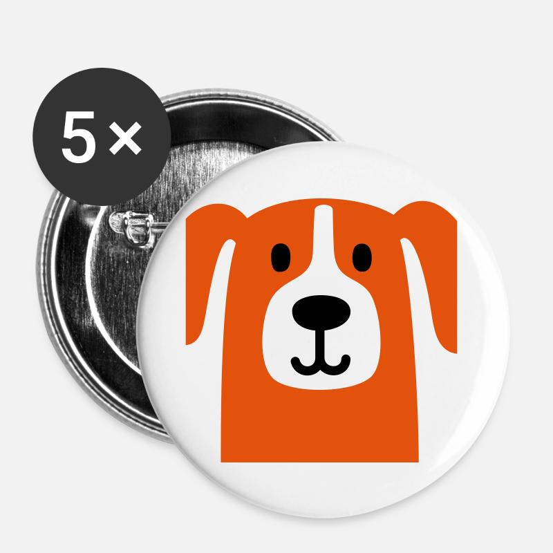 Cute dog - Buttons large 2.2''/56 mm (5-pack) - white