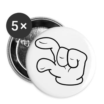 comic_hand_001 - Buttons groß 56 mm (5er Pack) - Weiß - Vorne