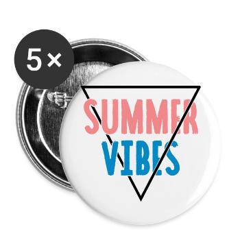 Summer Vibes - Lot de 5 grands badges (56 mm) - blanc - Devant