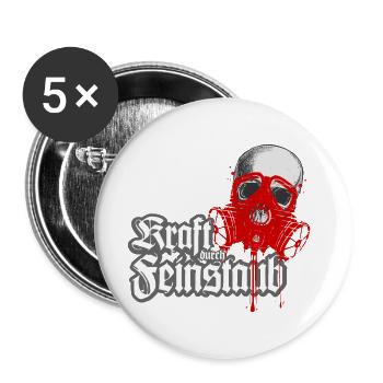 Kraft durch Feinstaub - Buttons groß 56 mm (5er Pack) - Weiß - Vorne