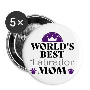 Labrador - Buttons groß 56 mm (5er Pack) - Weiß - Vorne